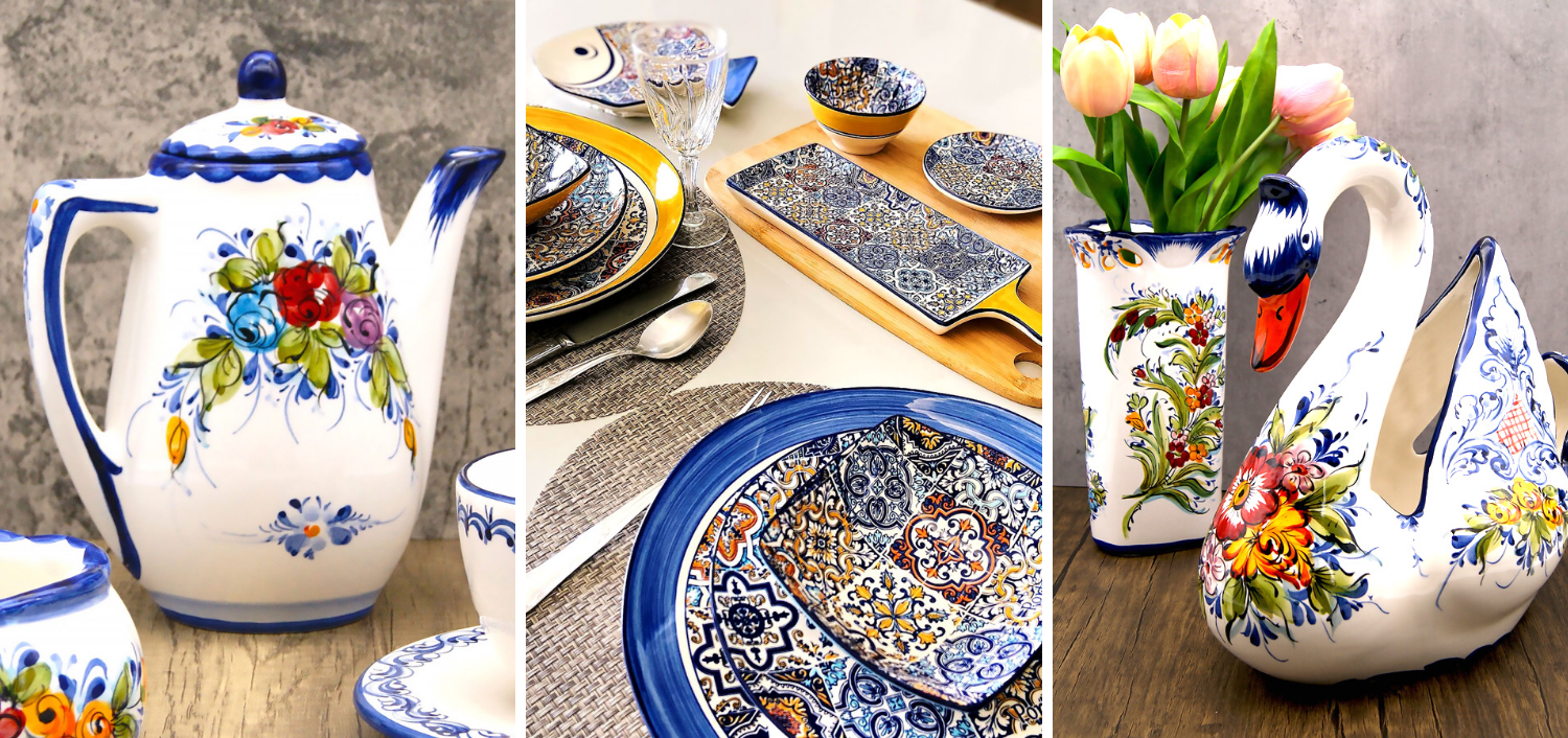 Find a curated selection of bowls and serving platters, olive dishes, spoon rests, salt cellars, oil bottles and cruet sets, decorative vases and planters, jewelry boxes ceramic figurines, roosters and much more.