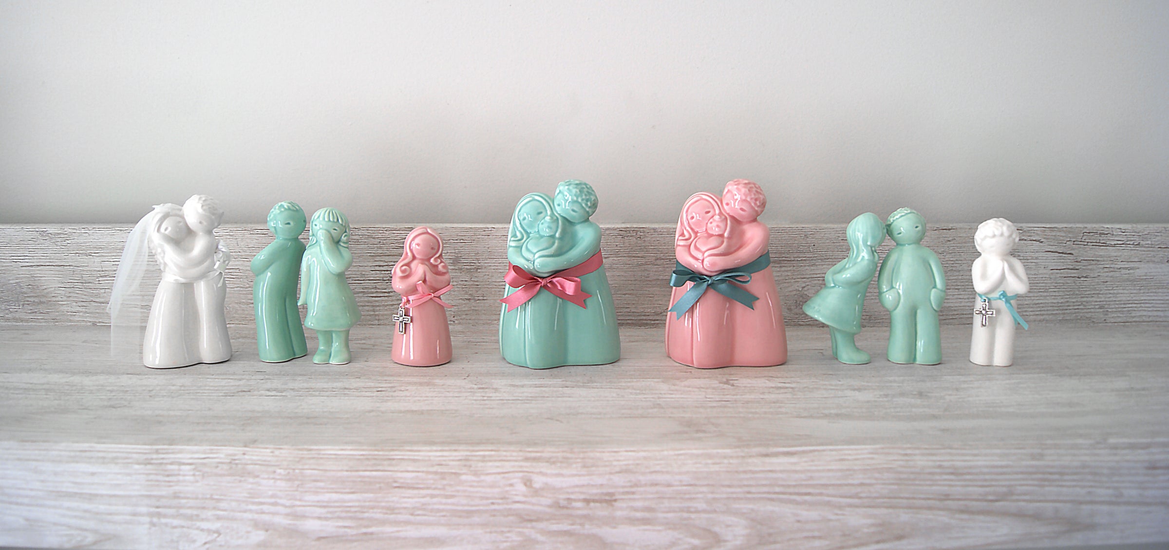 Contemporary Portuguese ceramic collectible figurines by Rosa Malva.