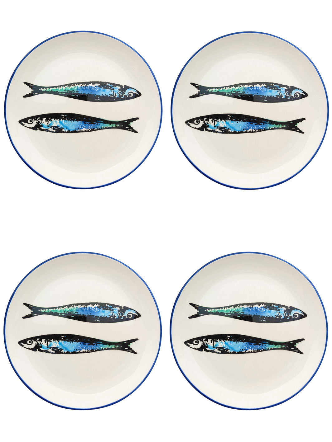 Portuguese Pottery Ceramic Dinner Plate - Sardines