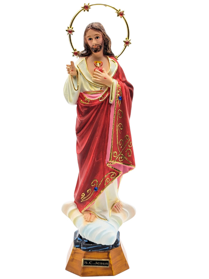 10.5 Inch Hand Painted Sacred Heart of Jesus Statue