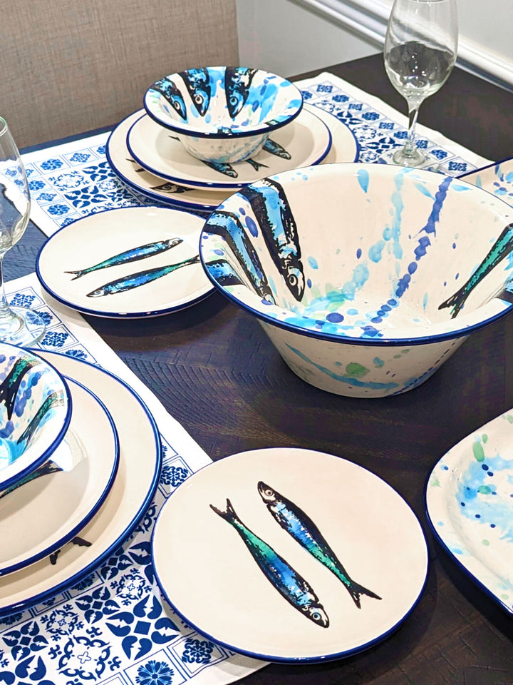 Portuguese Pottery Ceramic Dinner Plate - Sardines