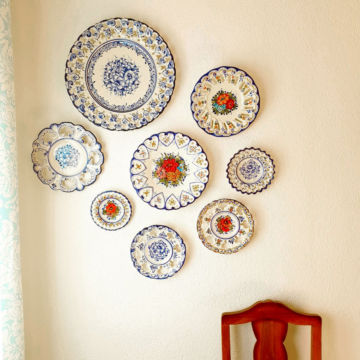 Hand painted decorative wall hanging plates