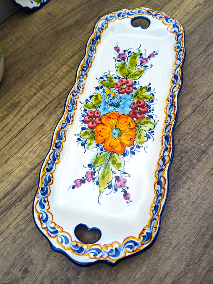 Hand Painted Alcobaça Ceramic Serving Platter