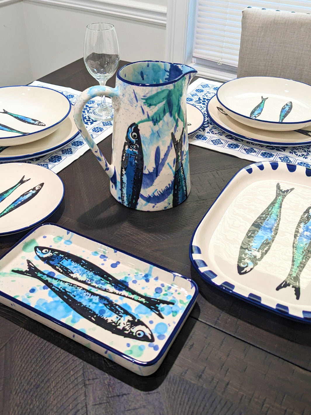 Portuguese Pottery Ceramic Dinner Plate - Sardines
