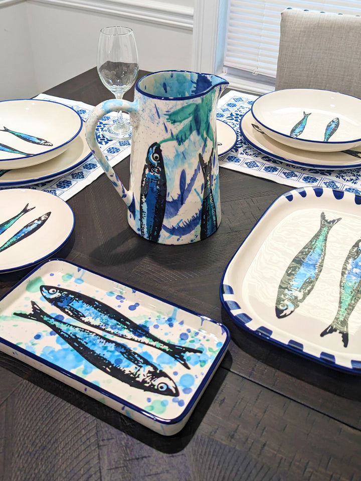 Portuguese Pottery Ceramic Dinner Plate - Sardines