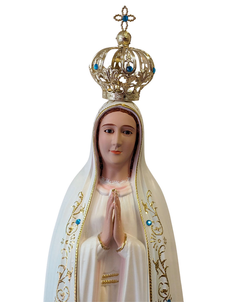 40 Inch Glass Eyes Our Lady of Fatima Statue Made in Portugal