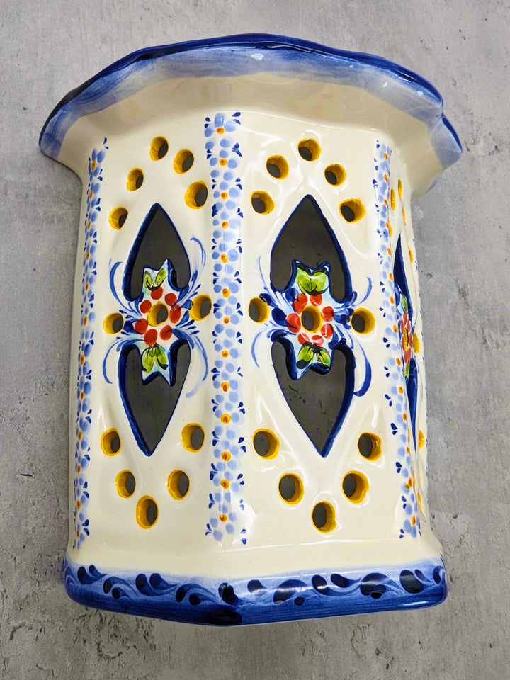Portuguese Pottery Hand Painted Alcobaça Ceramic Wall Lantern