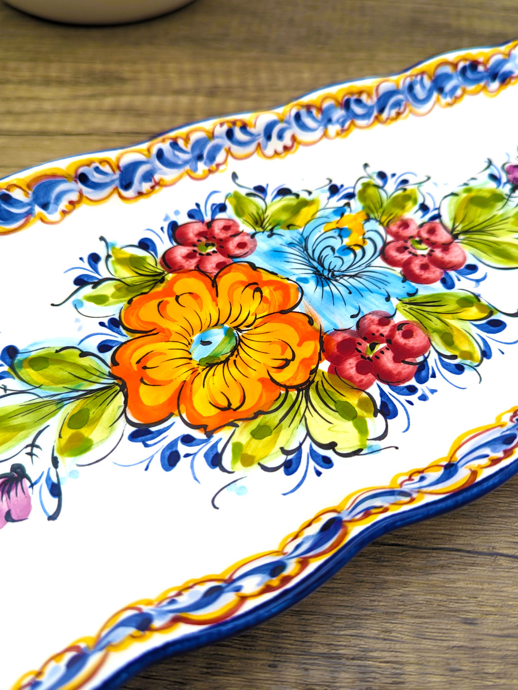 Hand Painted Alcobaça Ceramic Serving Platter