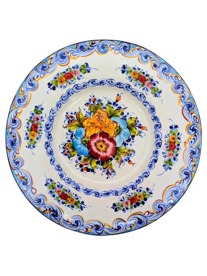 16 Inch Hand painted Alcobaça Ceramic Decorative Plate