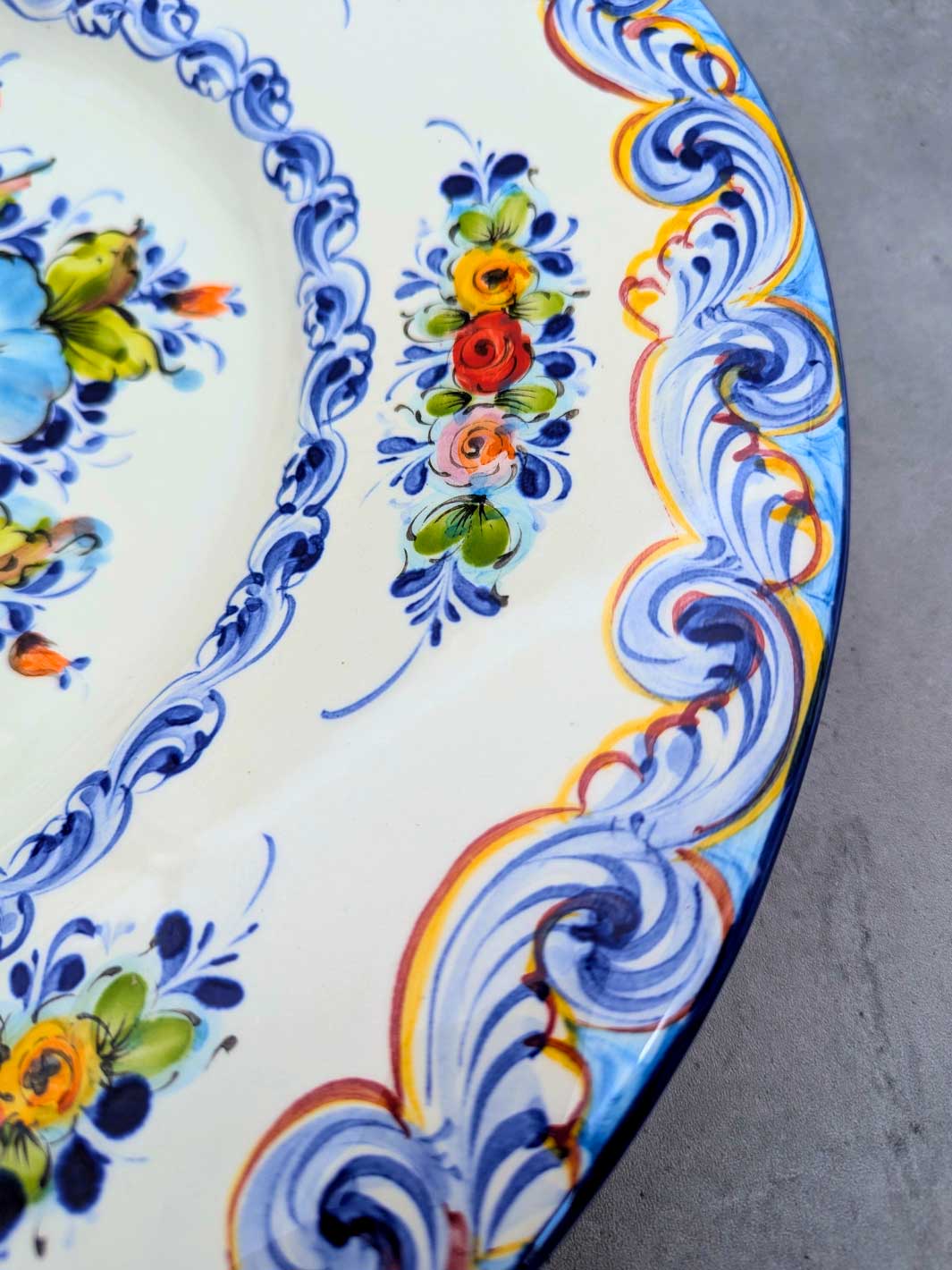 16 Inch Hand painted Alcobaça Ceramic Decorative Plate