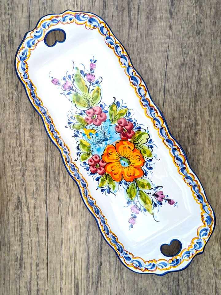Hand Painted Alcobaça Ceramic Serving Platter