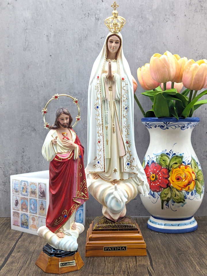17 Inch Glass Eyes Our Lady of Fatima Statue Made in Portugal
