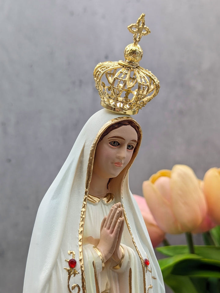 17 Inch Glass Eyes Our Lady of Fatima Statue Made in Portugal