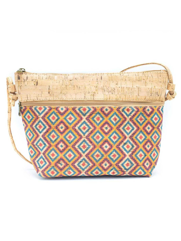 Handmade Tile Pattern Portuguese Cork Crossbody Purse for Women