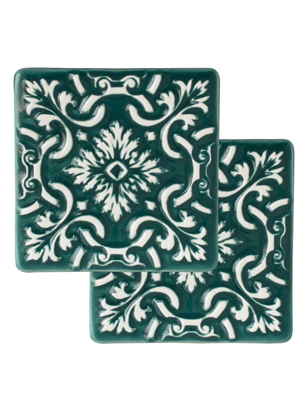 Hand-Painted Ceramic Coasters Azulejo – Set of 2
