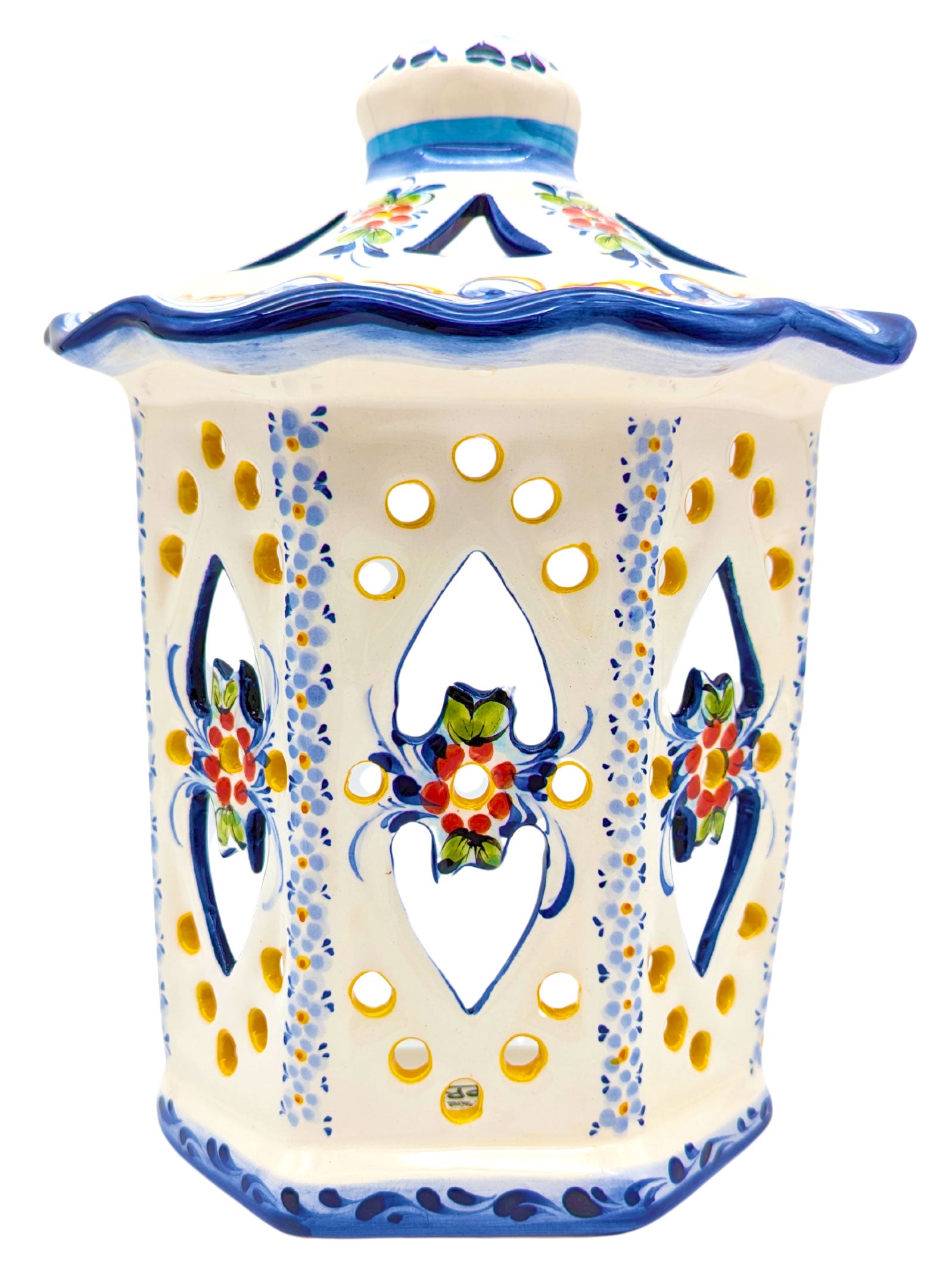 Portuguese Pottery Hand Painted Alcobaça Ceramic Wall Lantern – We 