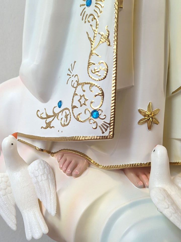 40 Inch Glass Eyes Our Lady of Fatima Statue Made in Portugal