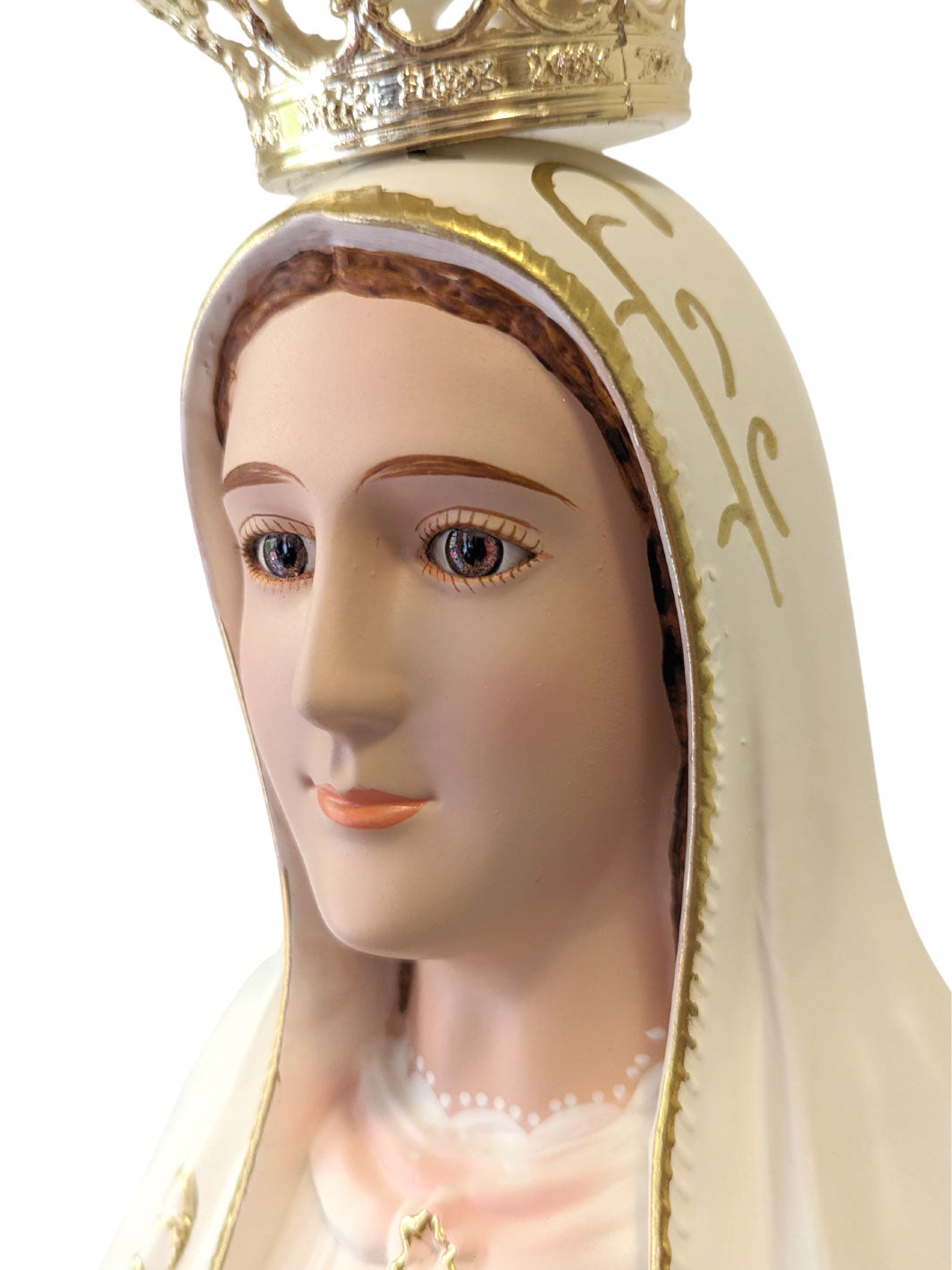 40 Inch Glass Eyes Our Lady of Fatima Statue Made in Portugal