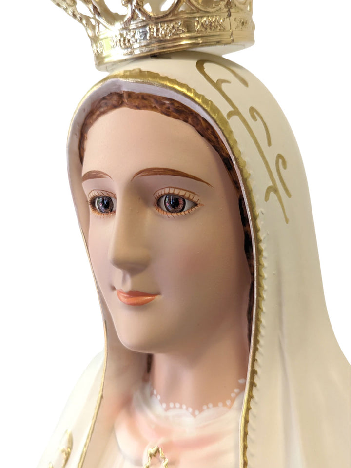 40 Inch Glass Eyes Our Lady of Fatima Statue Made in Portugal