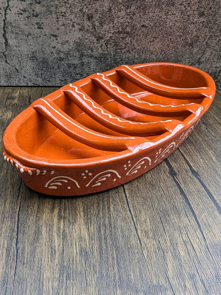 Large Traditional Portuguese Pottery Terracotta Clay Sausage Roaster