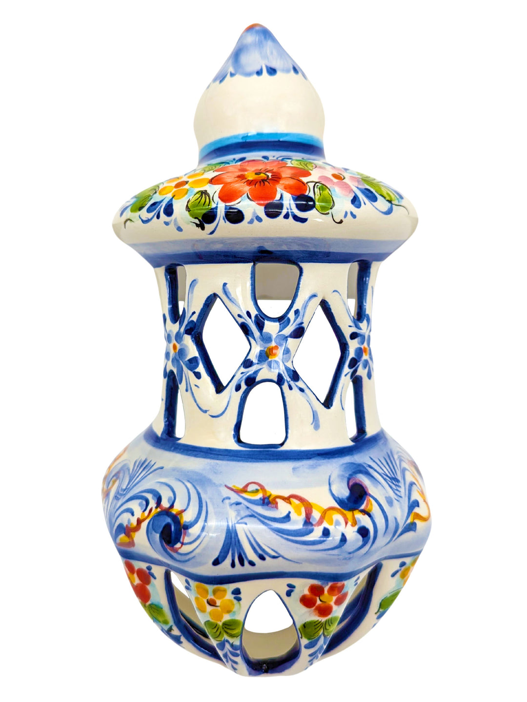 Portuguese Pottery Hand Painted Alcobaça Ceramic Wall Lantern