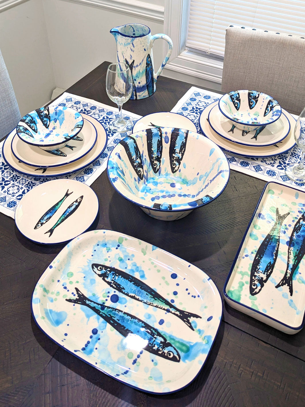Portuguese Pottery Ceramic Dinner Plate - Sardines