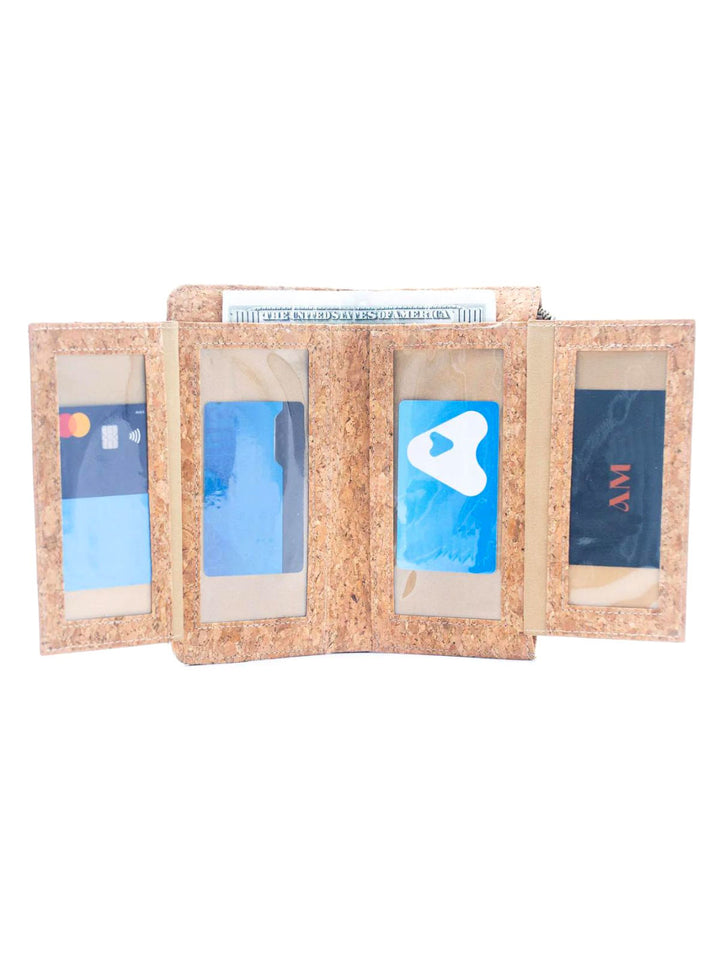 Handmade Portuguese Cork Women's Wallet with Zippered Coin Purse