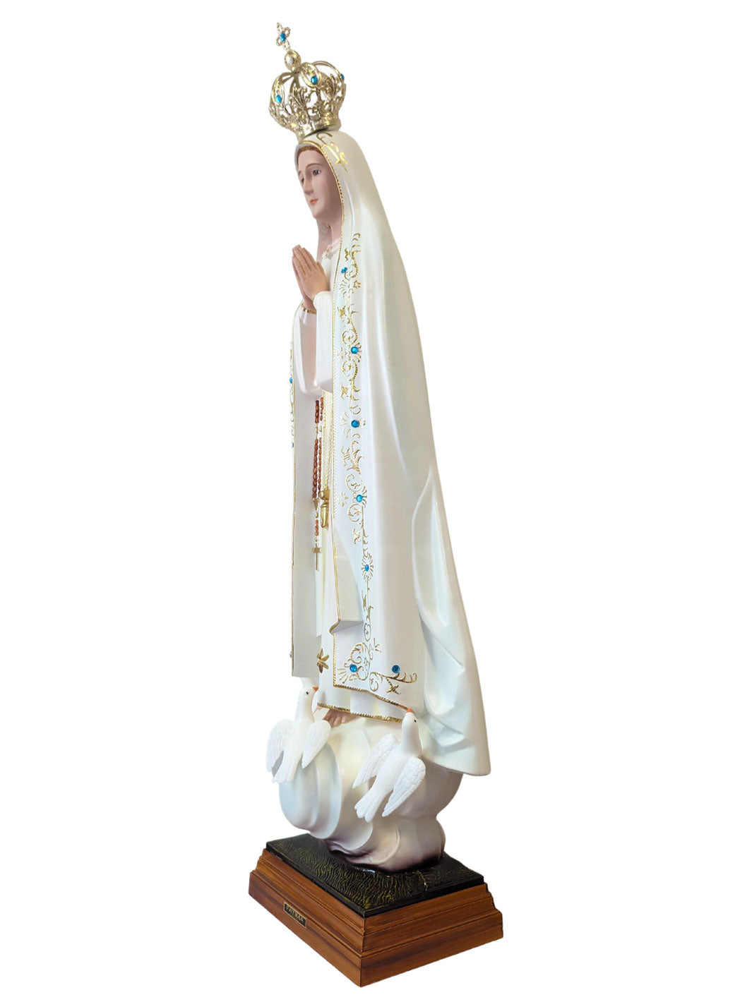 40 Inch Glass Eyes Our Lady of Fatima Statue Made in Portugal