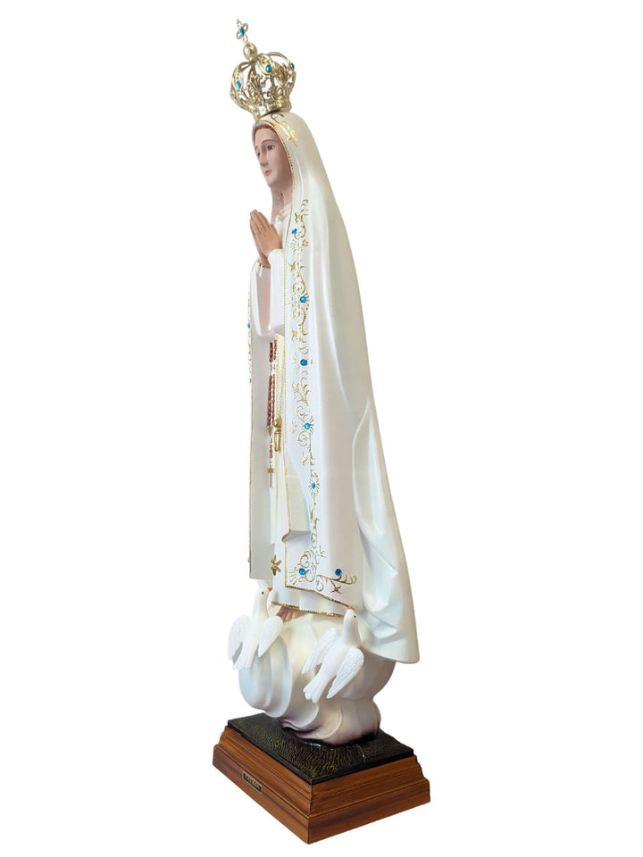 40 Inch Glass Eyes Our Lady of Fatima Statue Made in Portugal