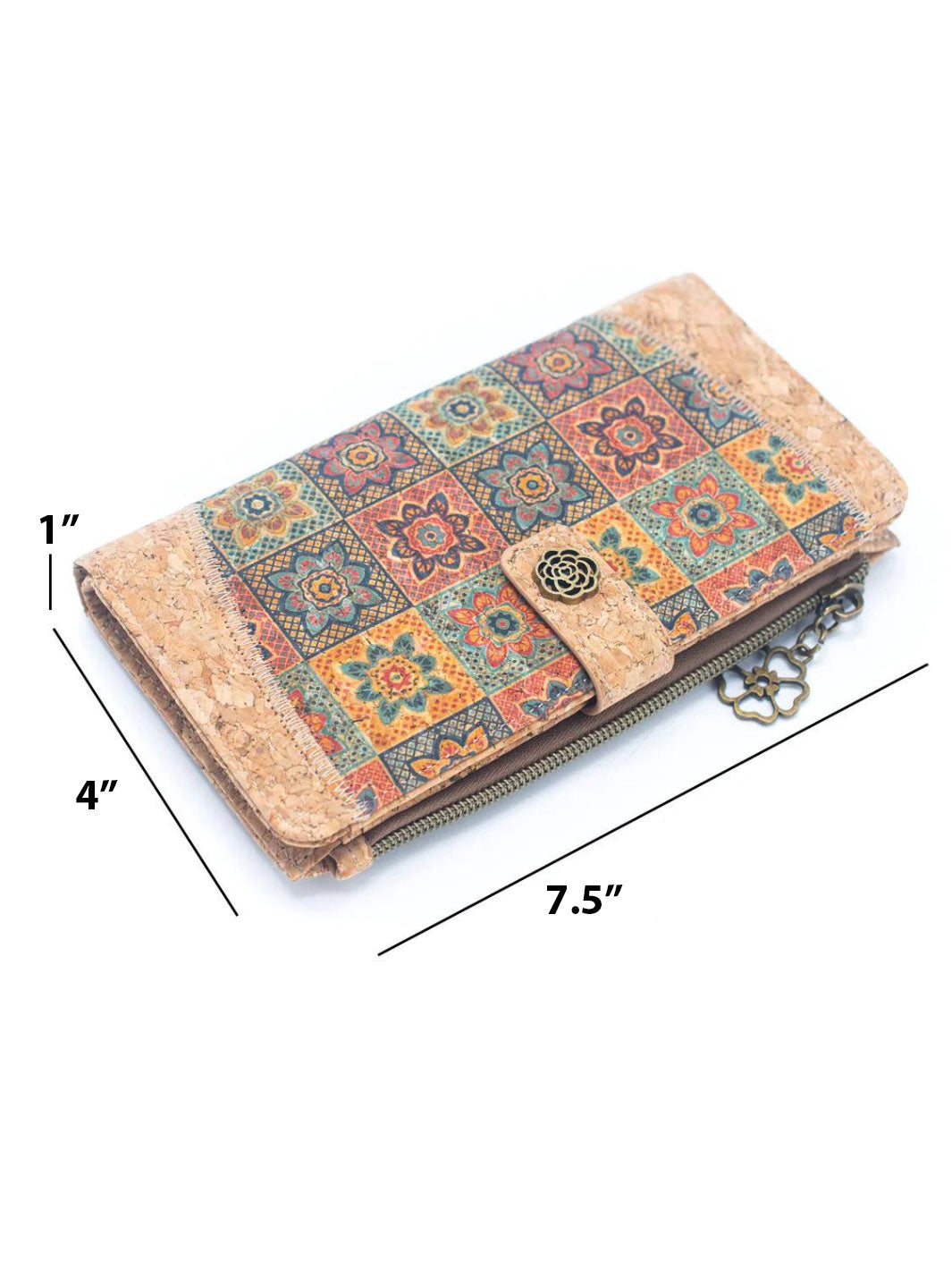 Handmade Portuguese Cork Women's Wallet with Zippered Coin Purse