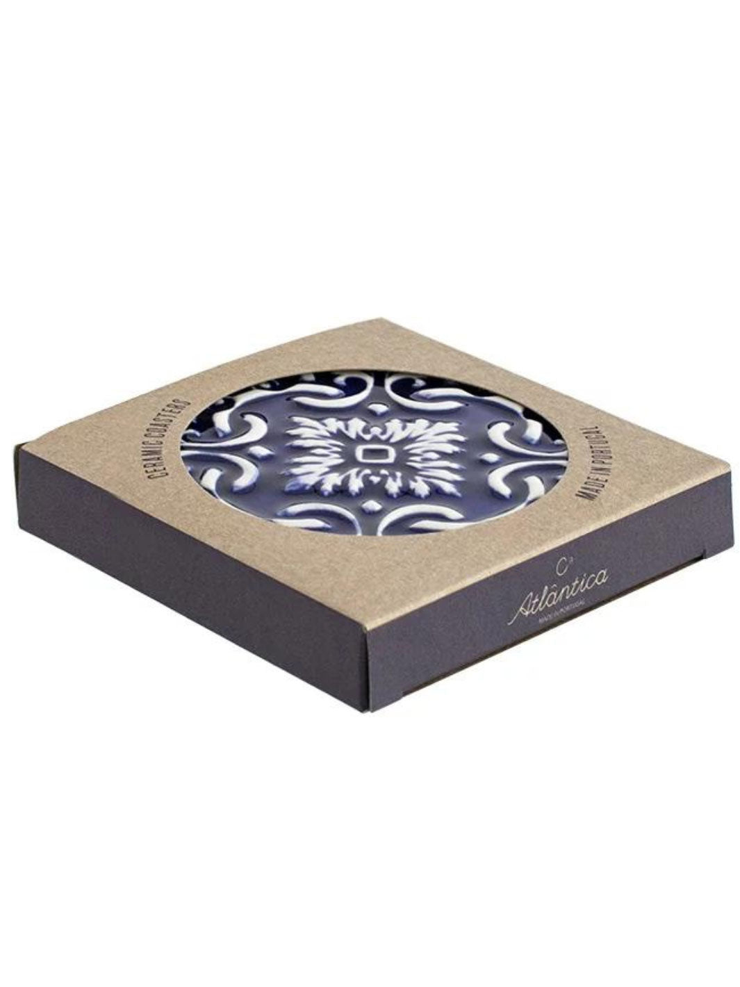 Hand-Painted Ceramic Coasters Azulejo – Set of 2