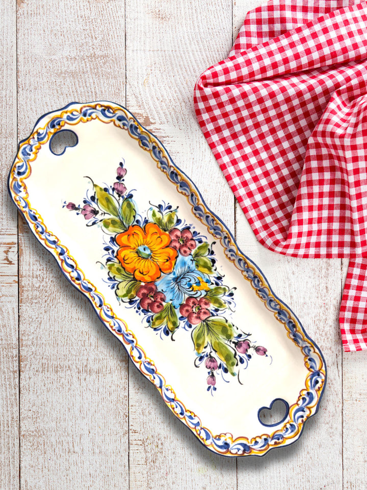 Hand Painted Alcobaça Ceramic Serving Platter