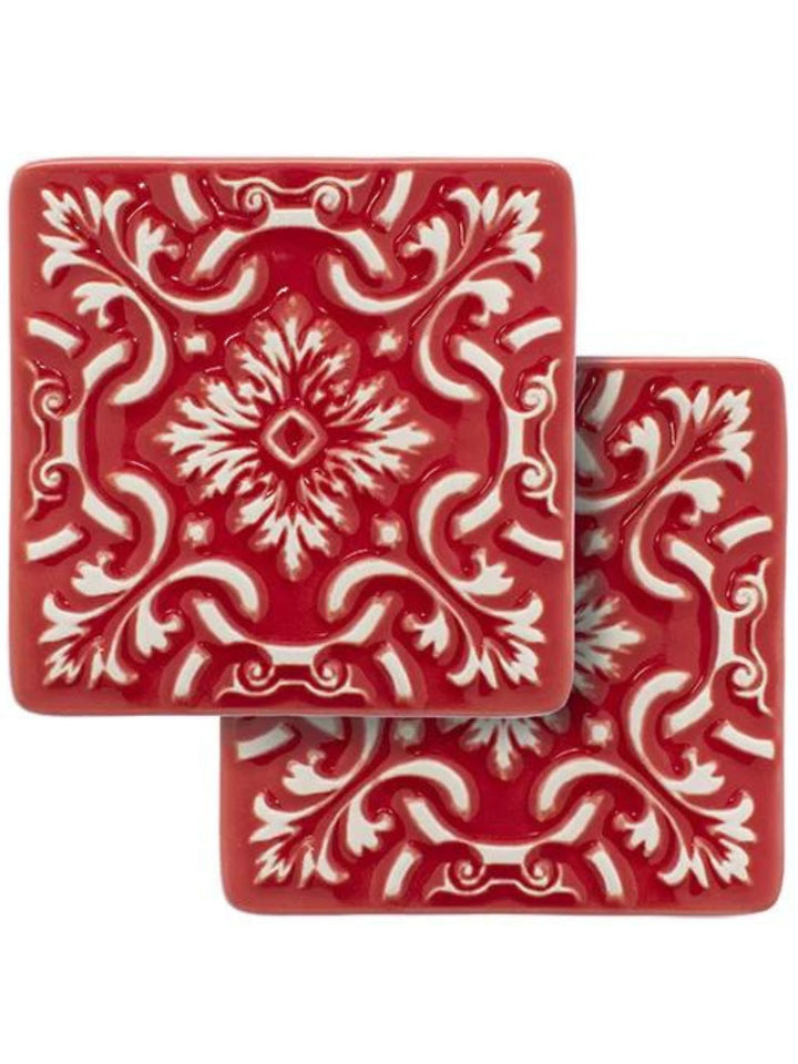 Hand-Painted Ceramic Coasters Azulejo – Set of 2