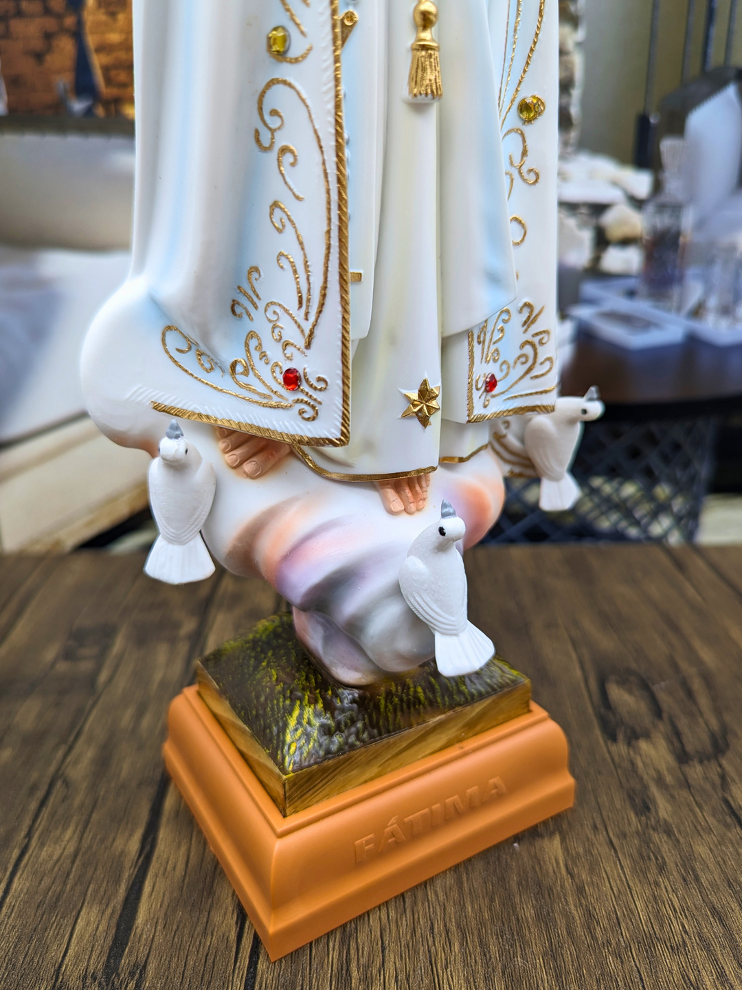 15 Inch Glass Eyes Our Lady of Fatima Statue Made in Portugal