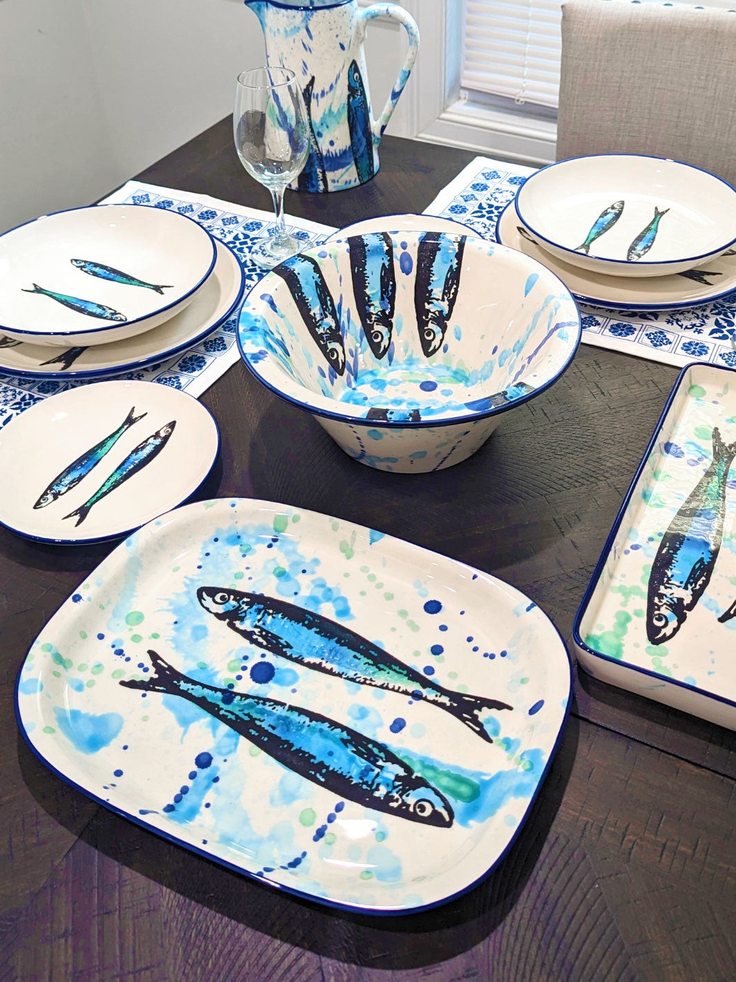 Portuguese Pottery Ceramic Dinner Plate - Sardines