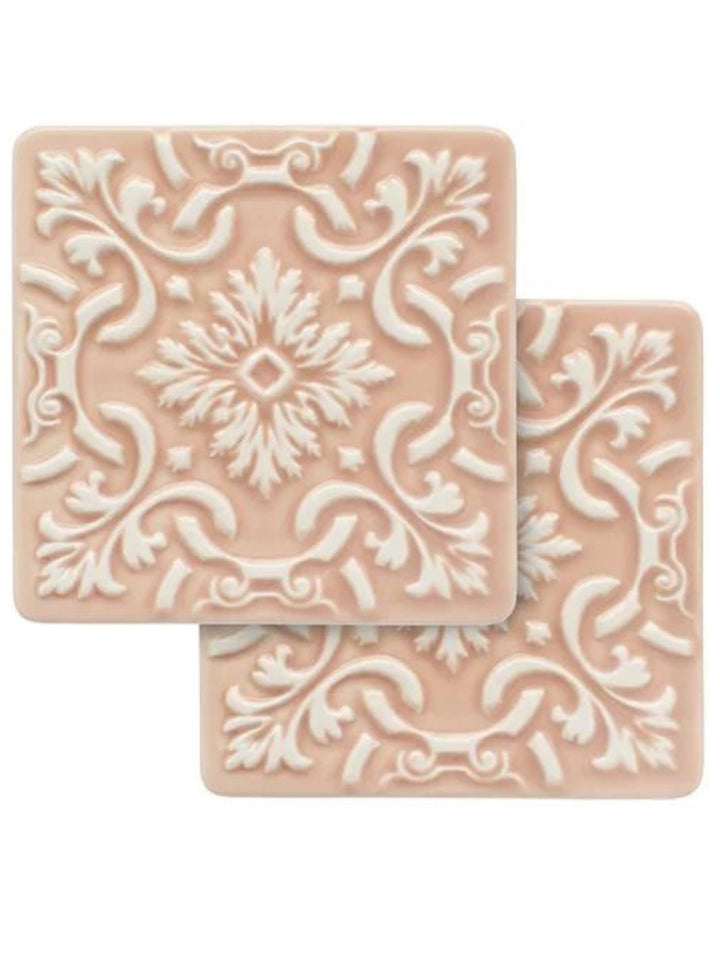 Hand-Painted Ceramic Coasters Azulejo – Set of 2