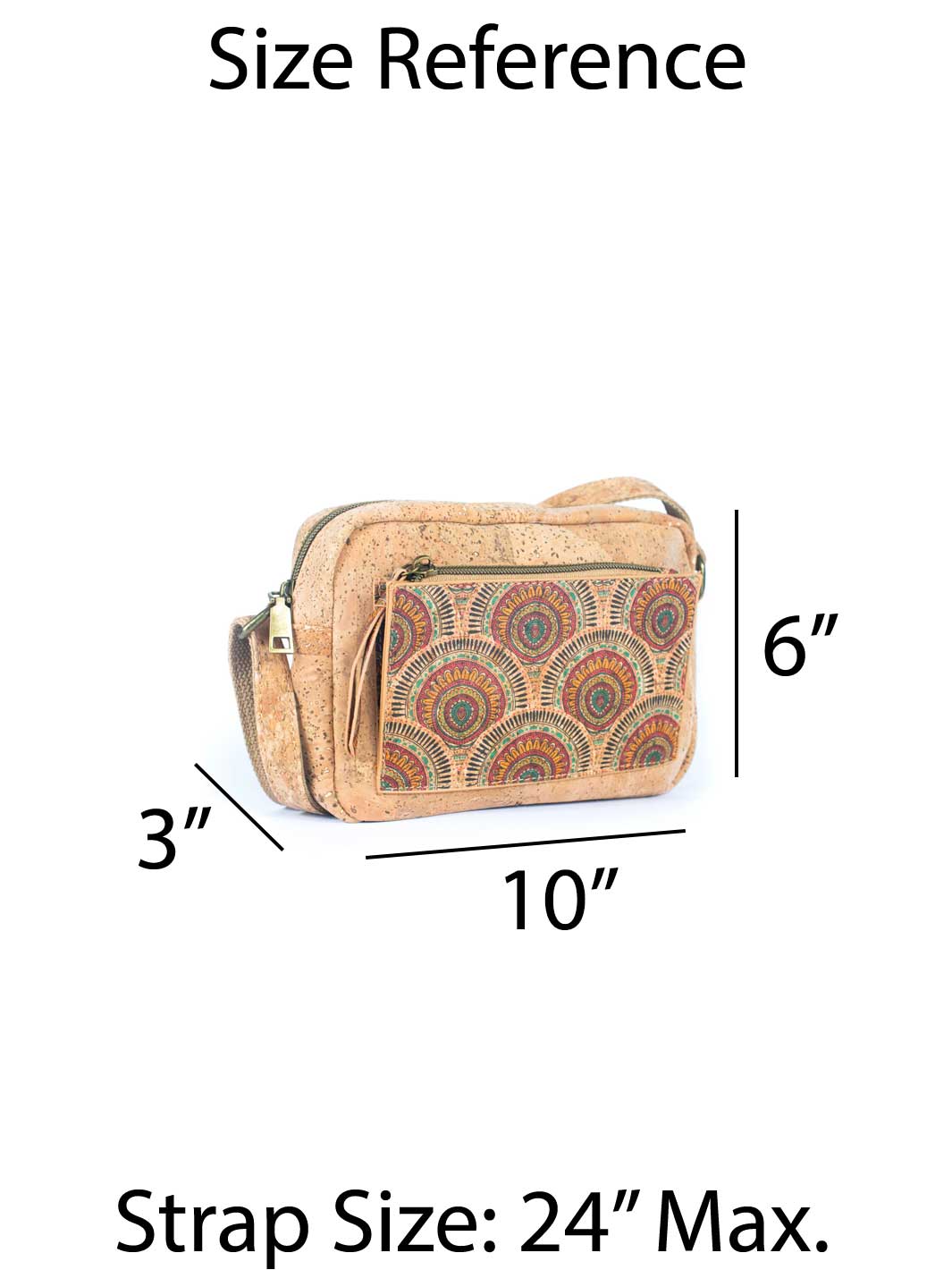 Natural Portuguese Cork Women's Printed Crossbody Bag