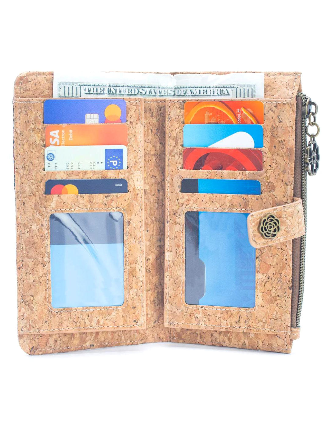 Handmade Portuguese Cork Women's Wallet with Zippered Coin Purse