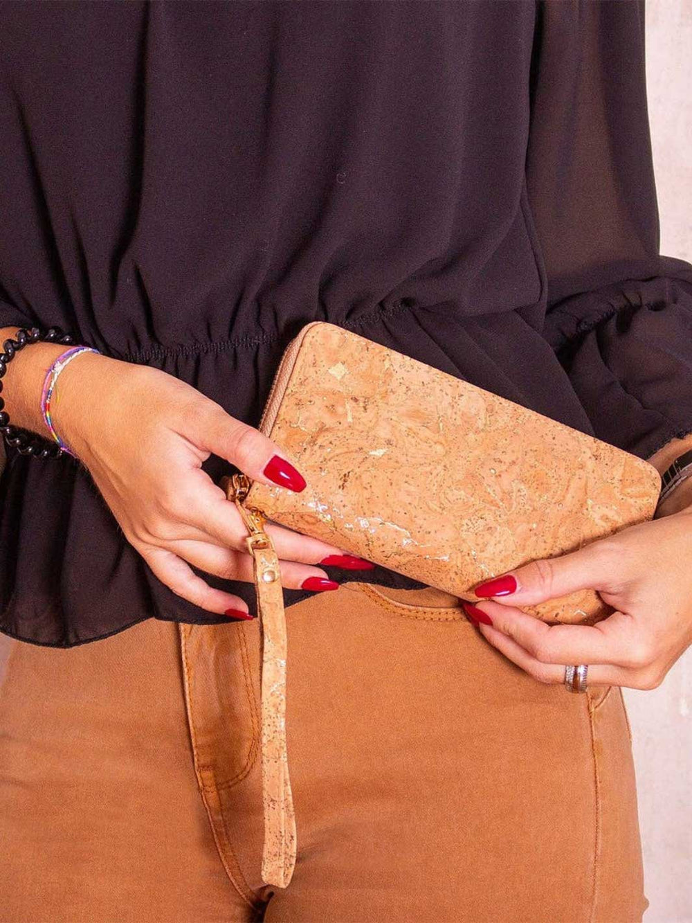 Golden Portuguese Cork Wallet Wristlet