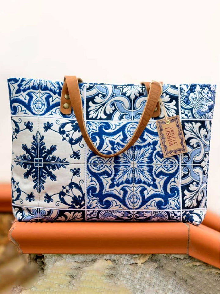 Blue & White Tile-Inspired Handbag - Convento