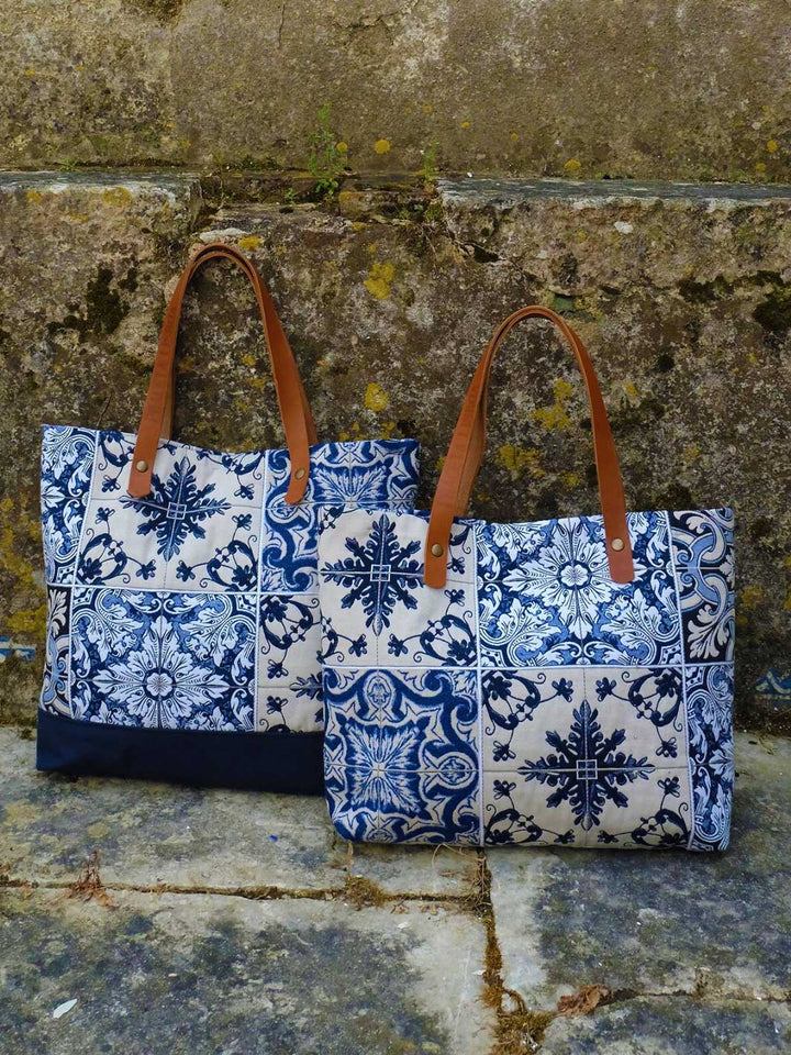 Blue & White Tile-Inspired Handbag - Convento