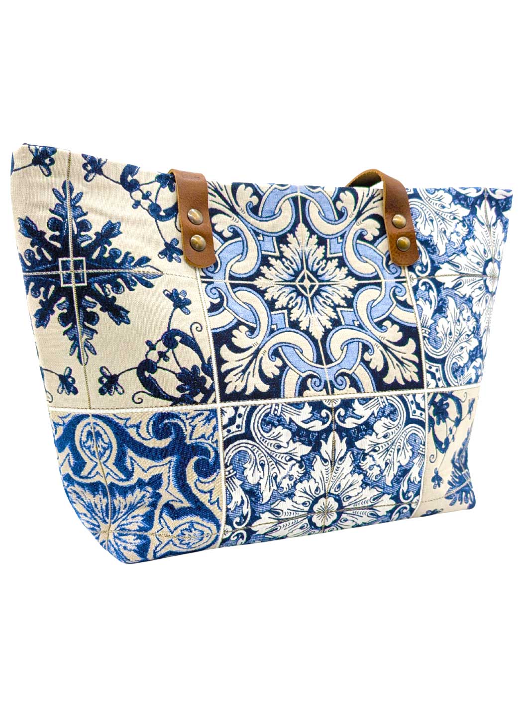 Blue & White Tile-Inspired Handbag - Convento