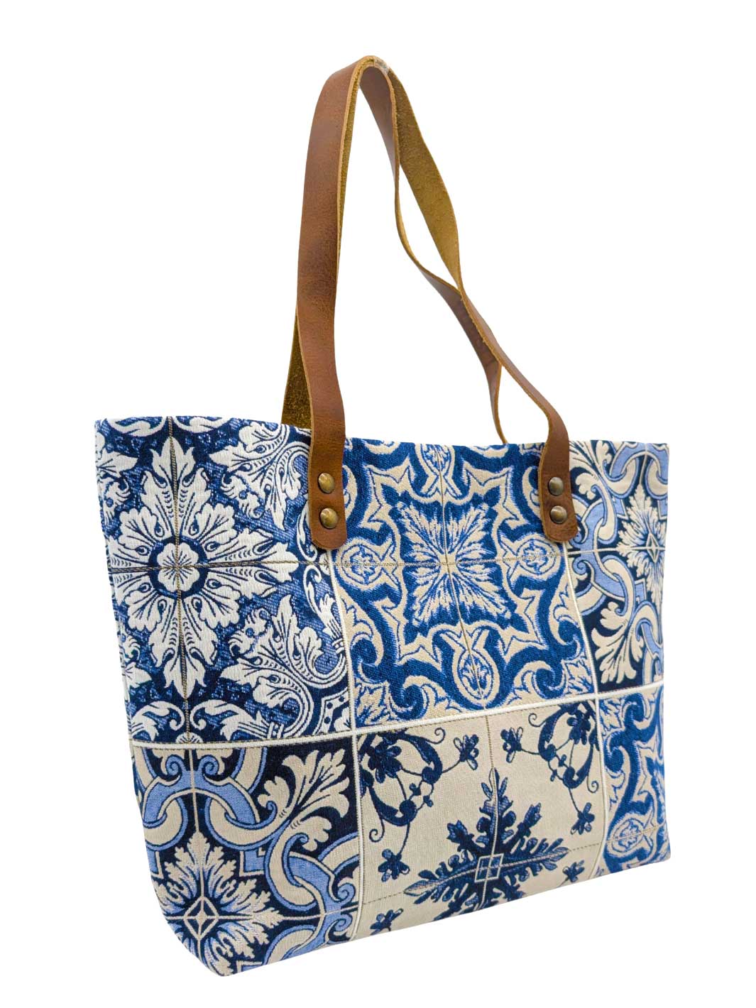 Blue & White Tile-Inspired Handbag - Convento