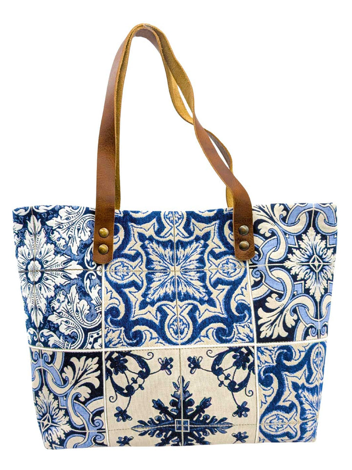 Blue & White Tile-Inspired Handbag - Convento