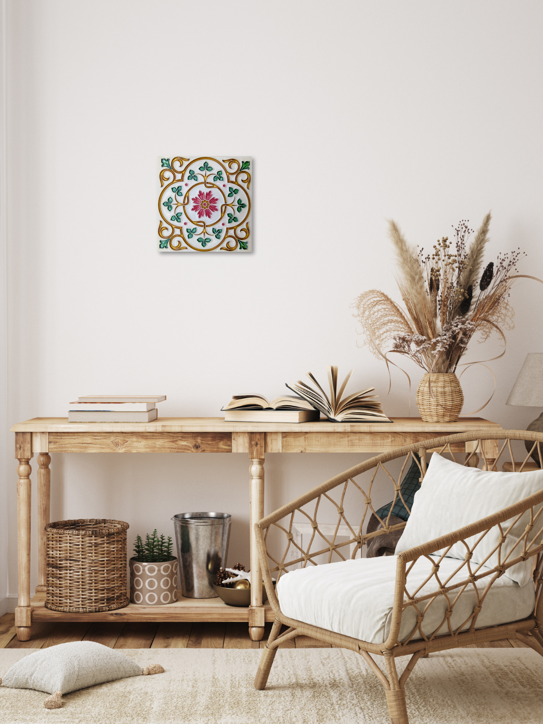 Decorative Hand-Painted Portuguese Ceramic Tiles