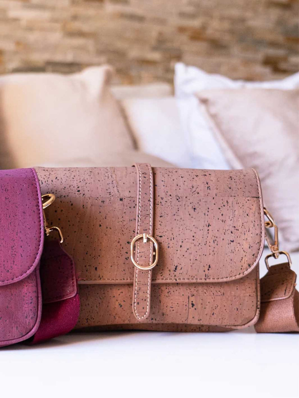 Elegant Brown Cork Crossbody Bag for Women