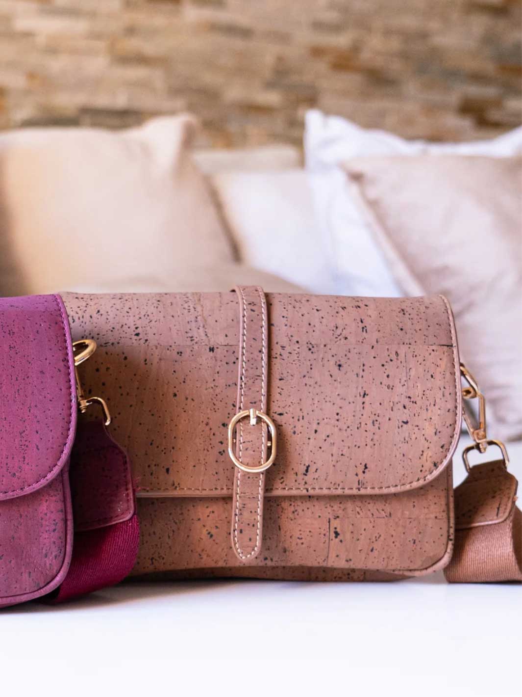 Elegant Brown Cork Crossbody Bag for Women