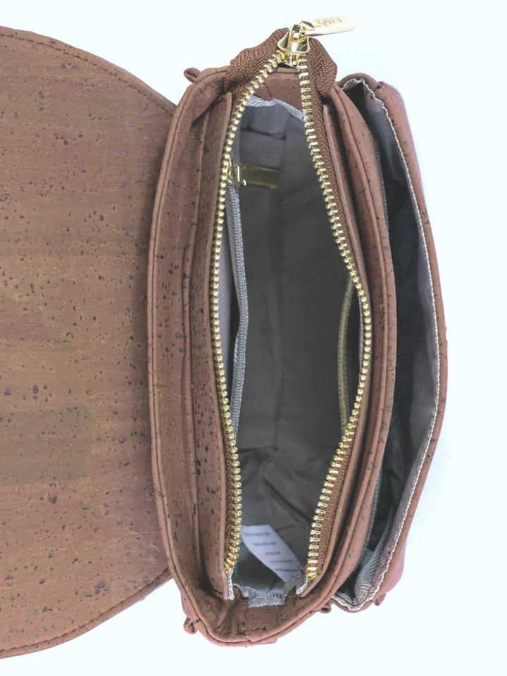 Elegant Brown Cork Crossbody Bag for Women
