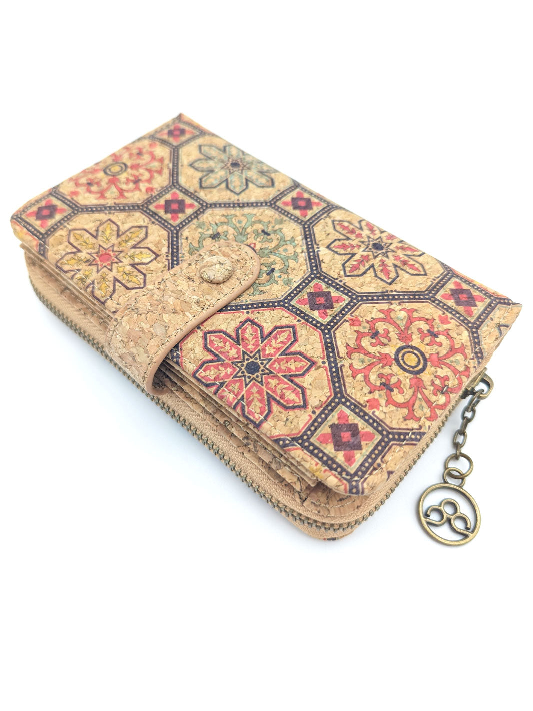 Elegant Portuguese Tiles Cork Wallet Set for Women's - Stylish Gift Box Duo