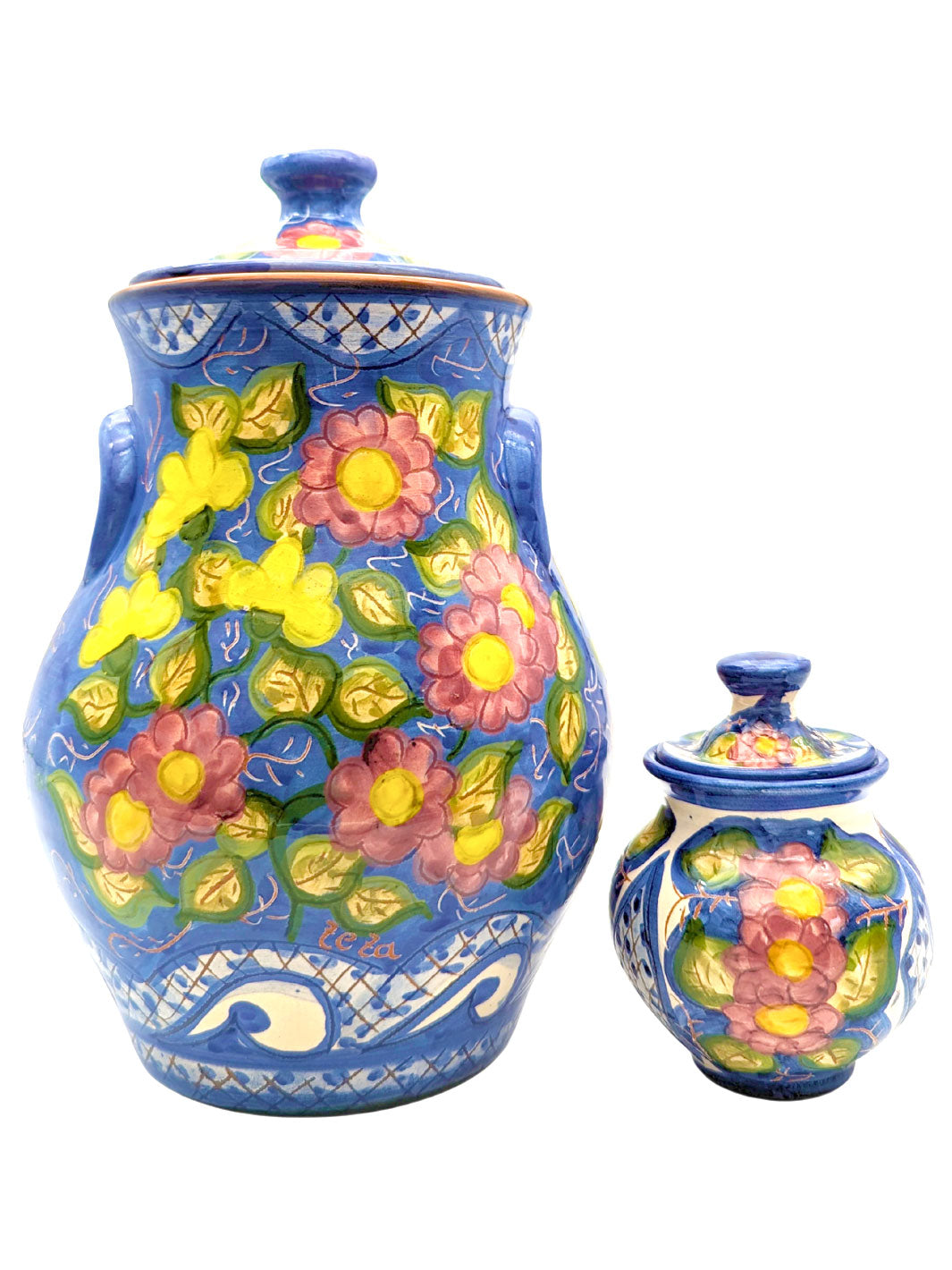 Floral Vintage Floral Ceramic Kitchen Canisters - Set of 2